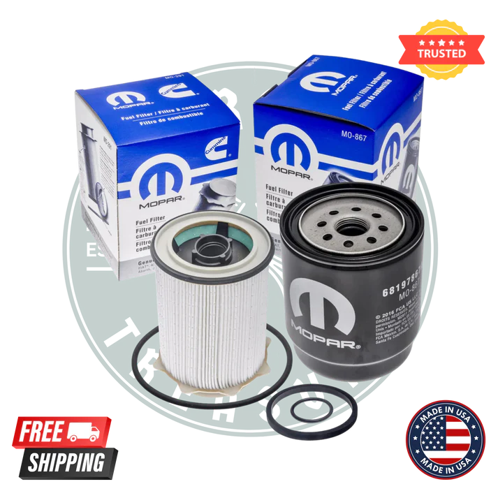 Mopar Oil Fuel Filter Set 68197867AB, 68157291AA (MO-867, MO-291) 6.7L Cummins for 2013-2018 Dodge Ram 2500-5500